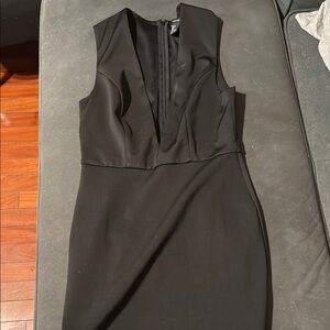 Elegant Black V Dress